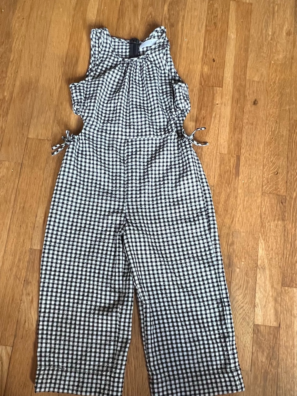 Zara Black and White Gingham Jumpsuit